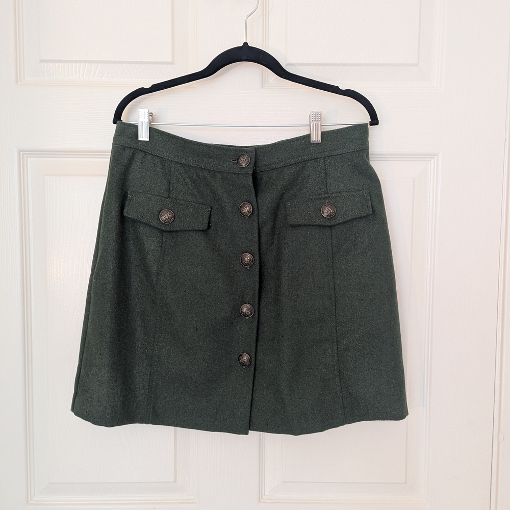 Modcloth Forest Green Wool Skirt
